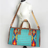 ADBG870 American Darling Hand Tooled Leather & Woven Saddle Blanket Western Duffel Bag