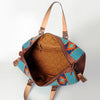 ADBG870 American Darling Hand Tooled Leather & Woven Saddle Blanket Western Duffel Bag