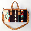 ADBG870 American Darling Hand Tooled Leather & Woven Saddle Blanket Western Duffel Bag