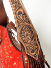ADBG803 American Darling Western Leather Hobo Bag - Hand Tooled Cowhide & Fringe Purse