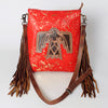 ADBG719 American Darling Western Leather Large Cross body Bag Hair-On Cowhide Fringed Purse