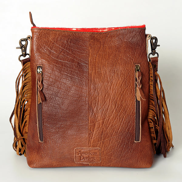 ADBG719 American Darling Western Leather Large Cross body Bag Hair-On Cowhide Fringed Purse