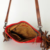 ADBG719 American Darling Western Leather Large Cross body Bag Hair-On Cowhide Fringed Purse