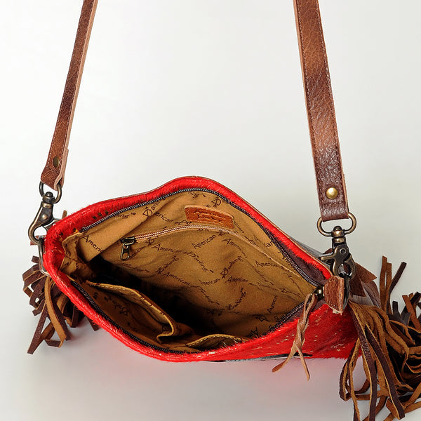 ADBG719 American Darling Western Leather Large Cross body Bag Hair-On Cowhide Fringed Purse