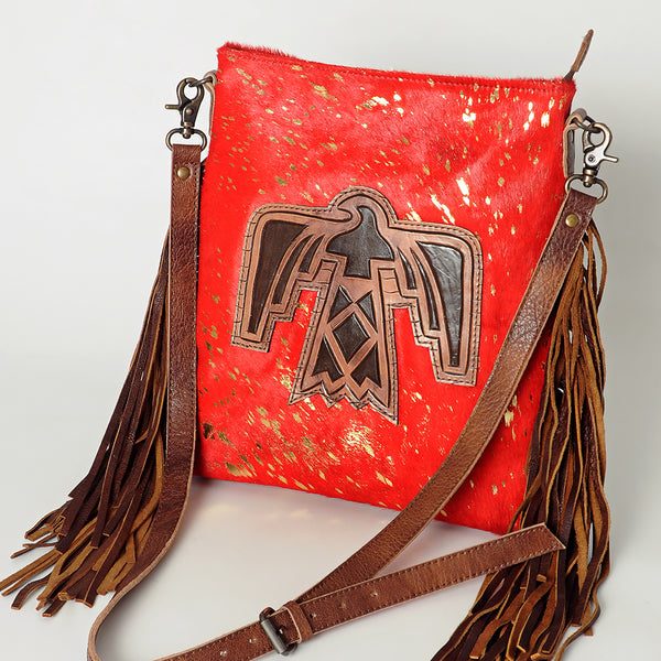 ADBG719 American Darling Western Leather Large Cross body Bag Hair-On Cowhide Fringed Purse
