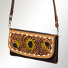 ADBGM102 Western Floral Tooled Leather Crossbody - by American Darling