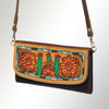 ADBGM102 Western Floral Tooled Leather Crossbody - Boho Rodeo Clutch