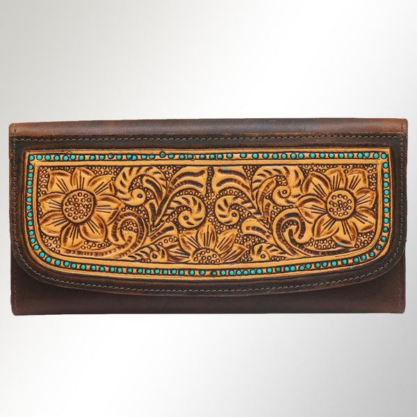ADBGM102 Western Floral Tooled Leather Crossbody - by American Darling