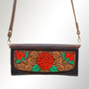 ADBGM102 Western Floral Tooled Leather Crossbody - Boho Rodeo Clutch