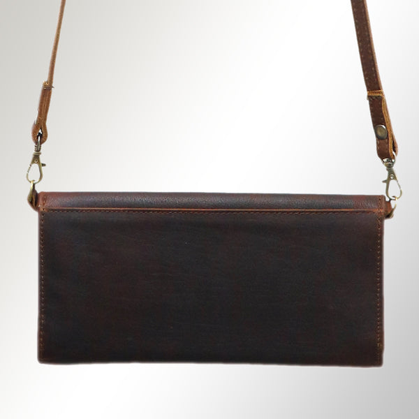 ADBGM102 Western Floral Tooled Leather Crossbody - Boho Rodeo Clutch