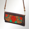 ADBGM102 Western Floral Tooled Leather Crossbody - Boho Rodeo Clutch