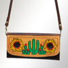 ADBGM102 Western Floral Tooled Leather Crossbody - by American Darling