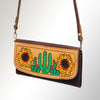 ADBGM102 Western Floral Tooled Leather Crossbody - by American Darling
