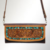 ADBGM102 Western Floral Tooled Leather Crossbody - by American Darling