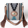 ADBGA283 American Darling Tooled Leather Saddle Blanket Stone Medallion Crossbody