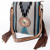 ADBGA283 American Darling Tooled Leather Saddle Blanket Stone Medallion Crossbody