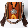 ADBGA283 American Darling Tooled Leather Saddle Blanket Stone Medallion Crossbody
