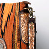 ADBGA283 American Darling Tooled Leather Saddle Blanket Stone Medallion Crossbody