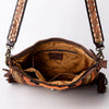 ADBGA283 American Darling Tooled Leather Saddle Blanket Stone Medallion Crossbody