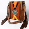 ADBGA283 American Darling Tooled Leather Saddle Blanket Stone Medallion Crossbody
