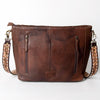 ADBGA286 American Darling Geometric Woven Pattern Tooled Leather Crossbody Bag