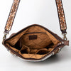 ADBGA286 American Darling Geometric Woven Pattern Tooled Leather Crossbody Bag