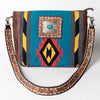 ADBGA286 American Darling Geometric Woven Pattern Tooled Leather Crossbody Bag