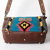ADBGA286 American Darling Geometric Woven Pattern Tooled Leather Crossbody Bag