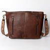 ADBGA286 American Darling Geometric Woven Pattern Tooled Leather Crossbody Bag