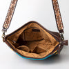 ADBGA286 American Darling Geometric Woven Pattern Tooled Leather Crossbody Bag