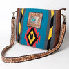ADBGA286 American Darling Geometric Woven Pattern Tooled Leather Crossbody Bag