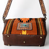 ADBGA288 American Darling Hand Tooled Leather & Saddle Blanket Large Cross body Bag