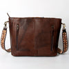 ADBGA288 American Darling Hand Tooled Leather & Saddle Blanket Large Cross body Bag