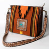 ADBGA288 American Darling Hand Tooled Leather & Saddle Blanket Large Cross body Bag