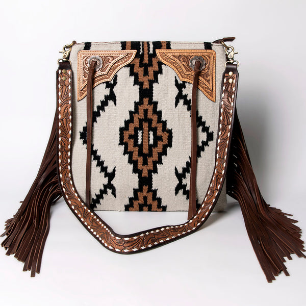 ADBGA289 American Darling Fringed Hand Woven Saddle Blanket Large Cross body Bag