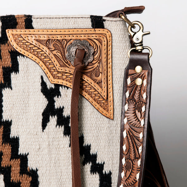 ADBGA289 American Darling Fringed Hand Woven Saddle Blanket Large Cross body Bag