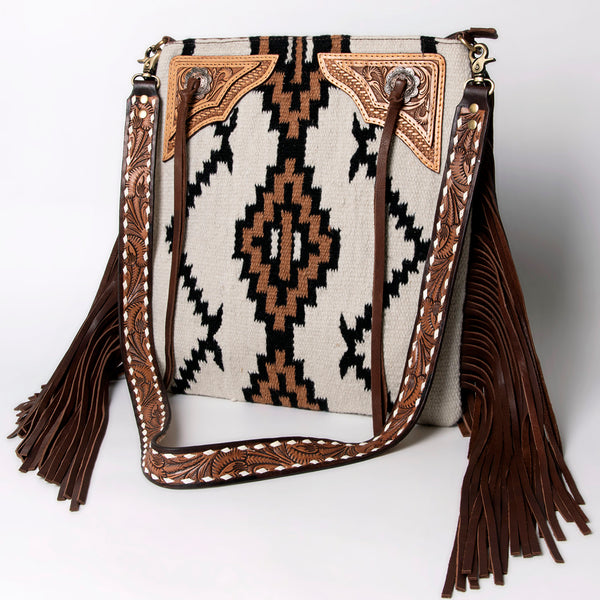 ADBGA289 American Darling Fringed Hand Woven Saddle Blanket Large Cross body Bag