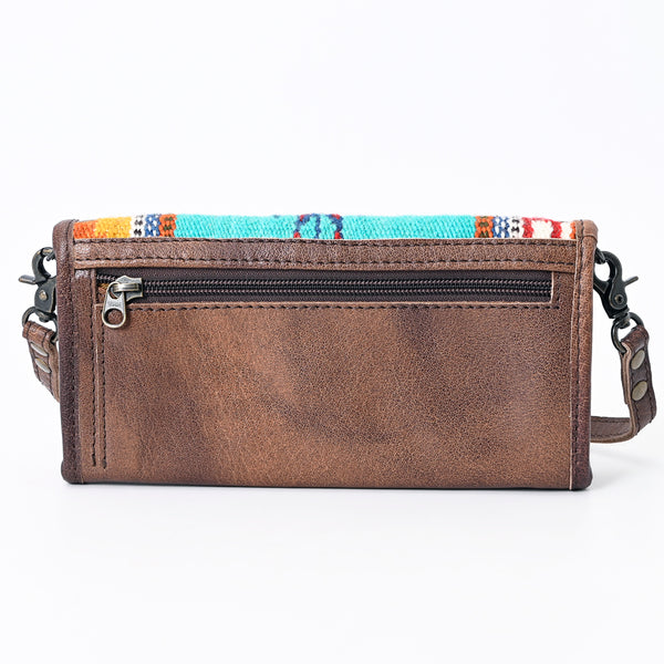 ADBG877 American Darling Hand Woven Saddle Blanket Western Leather Crossbody with YKK Zipper