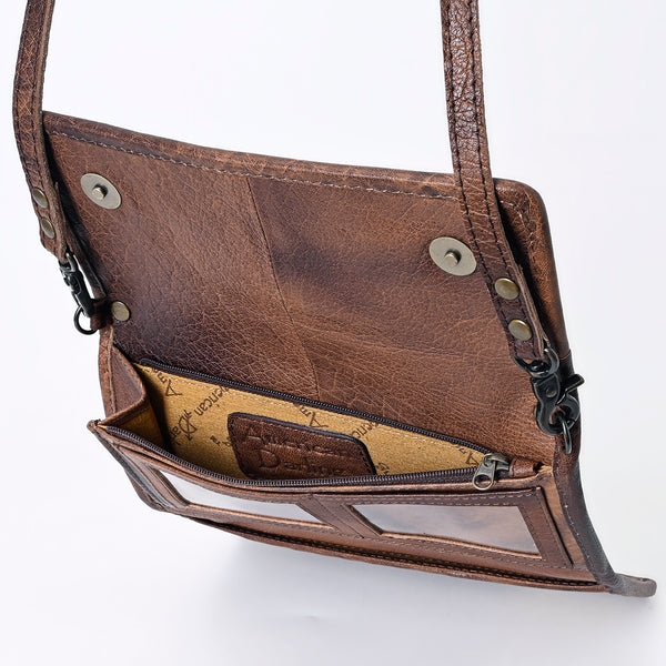 ADBG877 American Darling Hand Woven Saddle Blanket Western Leather Crossbody with YKK Zipper