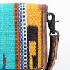 ADBG877 American Darling Hand Woven Saddle Blanket Western Leather Crossbody with YKK Zipper