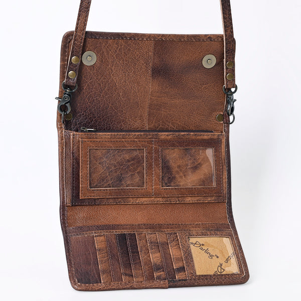 ADBG877 American Darling Hand Woven Saddle Blanket Western Leather Crossbody with YKK Zipper