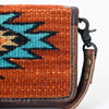 ADBG877 American Darling Hand Woven Saddle Blanket Western Leather Crossbody with YKK Zipper