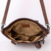 ADBG879 American Darling Western Leather Tote Bag with Turquoise Concho and Hand Woven Saddle Blanket