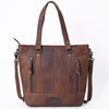 ADBG879 American Darling Western Leather Tote Bag with Turquoise Concho and Hand Woven Saddle Blanket