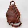 ADBG883 American Darling Western Backpack with Hand Tooled Floral Leather and Hair-On Cowhide