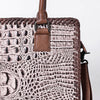 ADBG886 American Darling Crocodile Embossed Leather Tote Bag with Braided Detailing