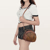 ADBG888 American Darling Saddle Blanket & Leather Mini Camera Crossbody Bag with Top Handle & Crossbody Strap