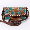 ADBG889 American Darling Hand Tooled Leather Wallet | Western Tooled Crossbody Wallet