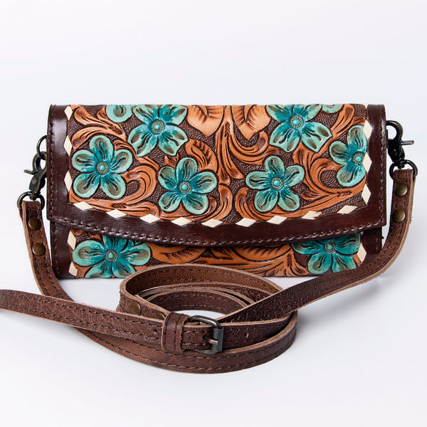 ADBG889 American Darling Hand Tooled Leather Wallet | Western Tooled Crossbody Wallet