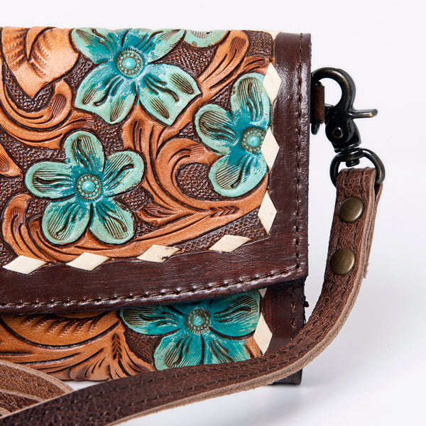 ADBG889 American Darling Hand Tooled Leather Wallet | Western Tooled Crossbody Wallet